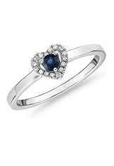 superb teeny-tiny silver pave sapphire birthstone baby ring